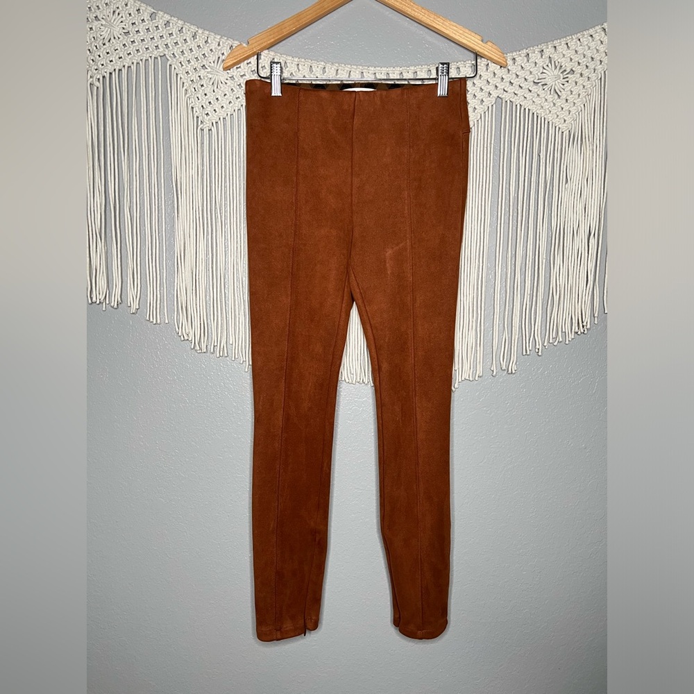 Anthropologie Brown Faux Suede Leggings - Picture 7 of 11